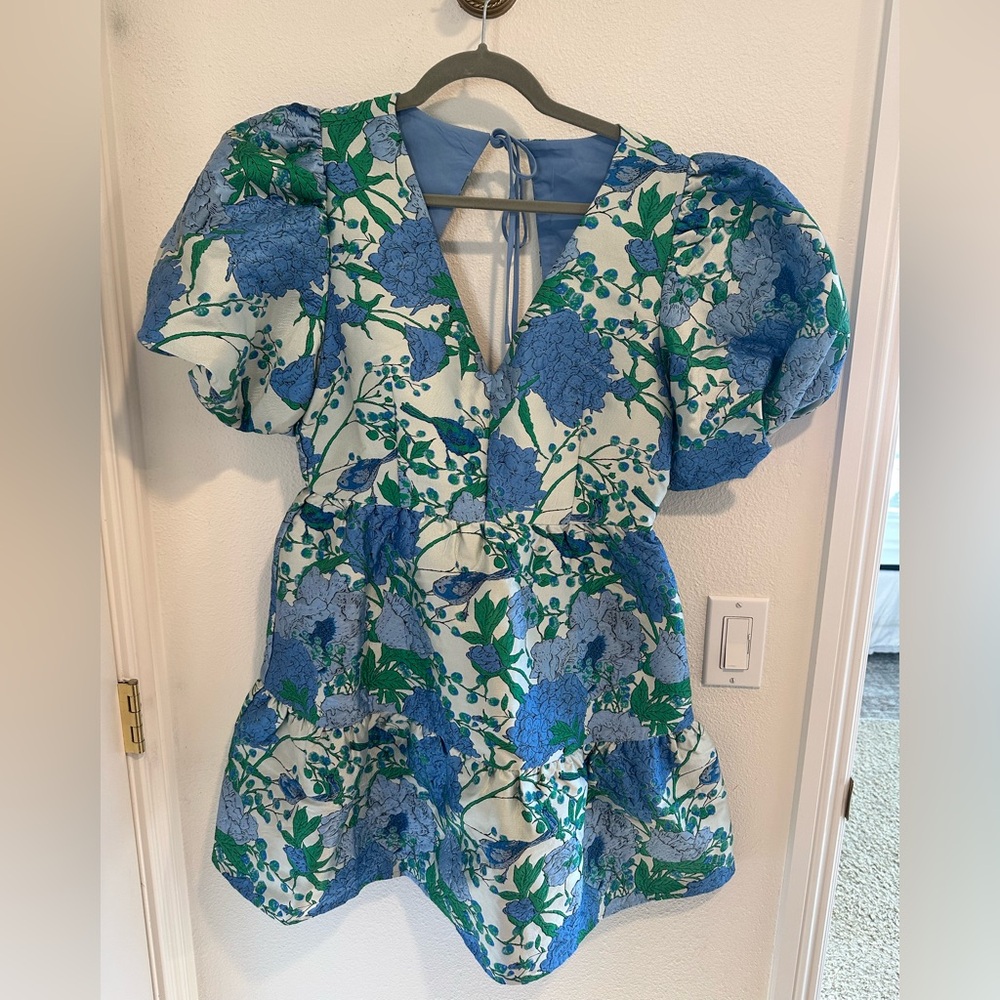 Sugarlips Blue and Green Floral Dress